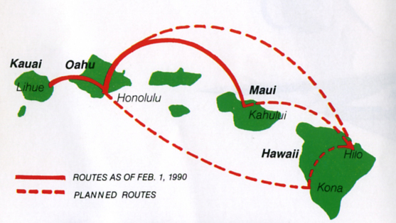 us airways route map hawaii